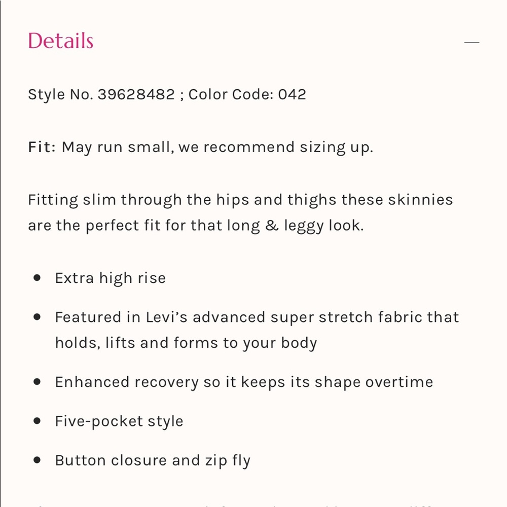 NEW! Levi’s mile high super skinny in jet setter - Picture 4 of 8